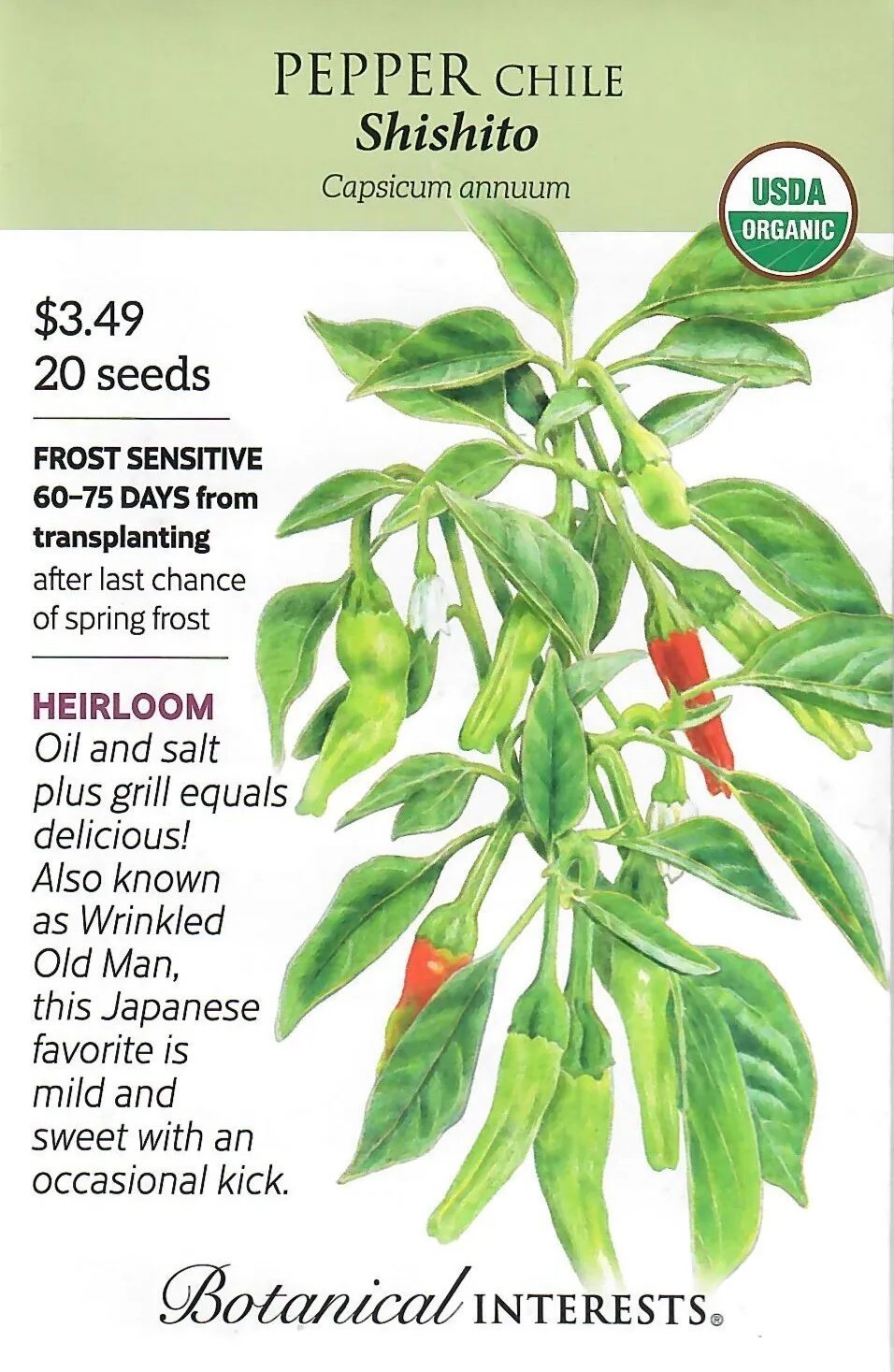 Pepper Shishito Organic Vegetable Seeds