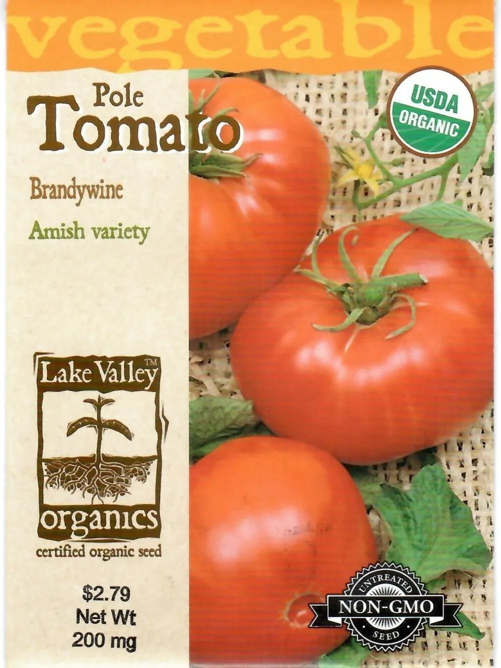 Tomato Brandywine Organic Heirloom Vegetable Seeds