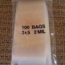 Hot Plastic Bag 3X5 Zip Lock White Block Small Poly 100