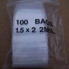 Hot Plastic Bag 1.5X2 Zip Lock Clear Small Item Poly 100