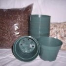Hot 4"" Azalea Green Plastic Pot With Soil And Gravel Ready To Plant Planter 20 Kit