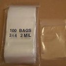 Hot Plastic Bag 3X4 Zip Lock Clear Bags Small Organizer Jewerly Seeds Pouch Poly 100