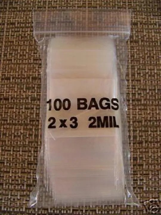 Hot Plastic Bag 2X3 Zip Lock White Block Small Poly 100