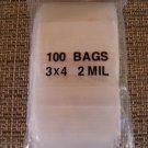 Hot Plastic Bag 3X4 Zip Lock White Block Small Poly 100