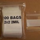Hot Plastic Bag 2X2 Zip Lock White Block Small Poly 100