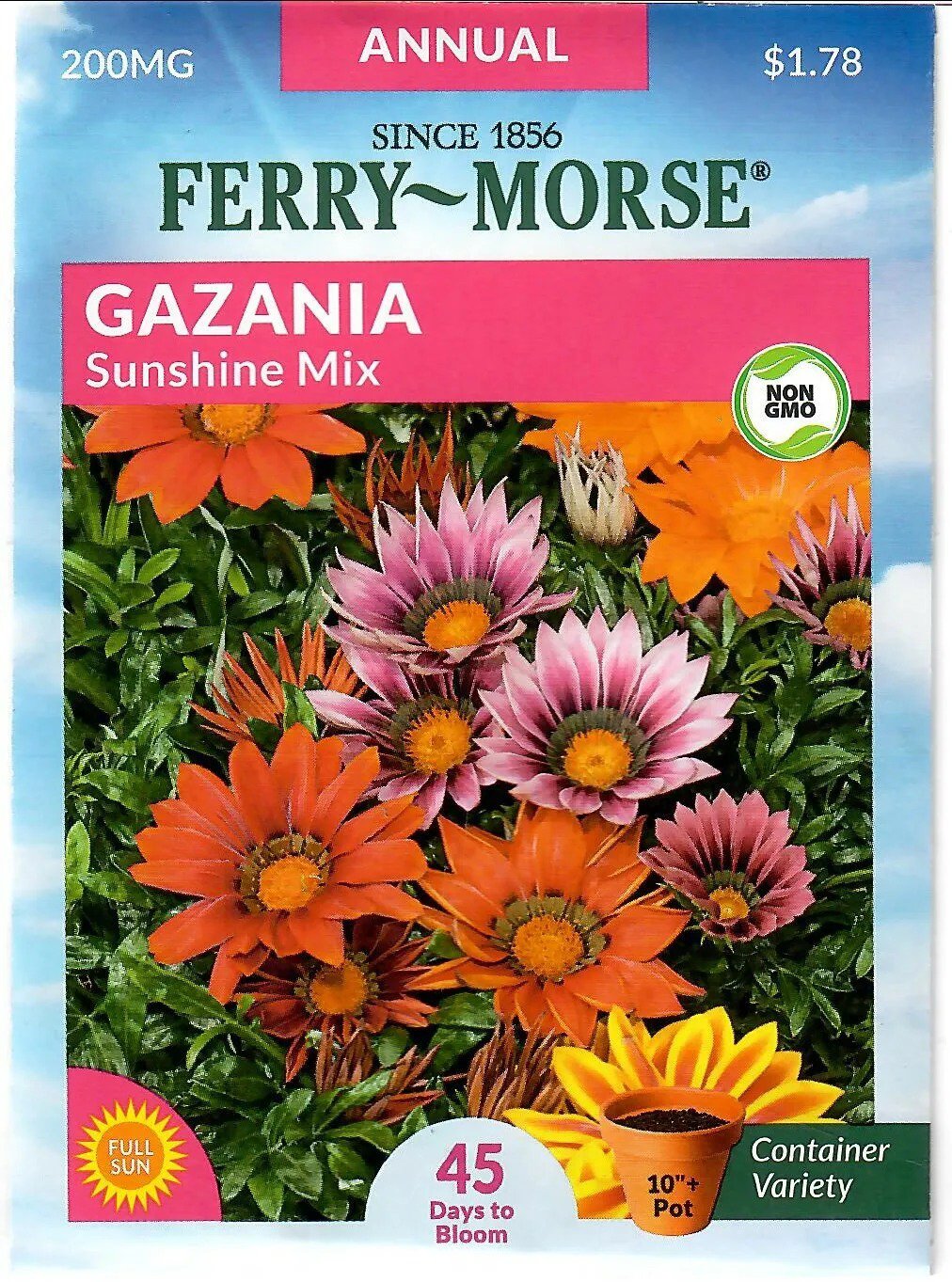 Gazania Sunshine Mix Flower Seeds Non-Gmo