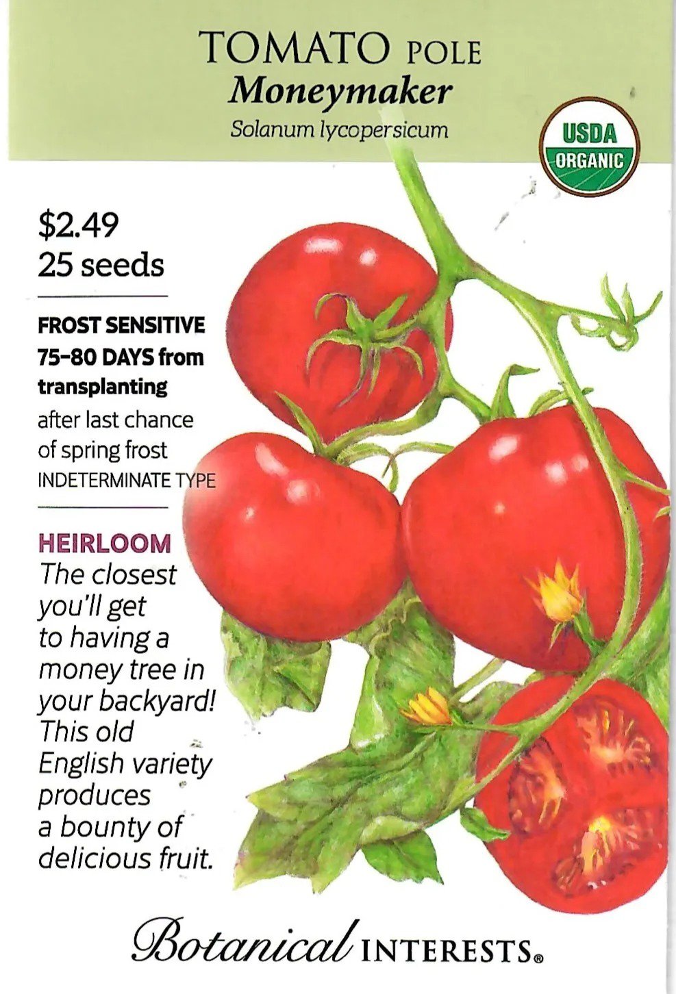 Tomato Moneymaker Organic Vegetable Seedss