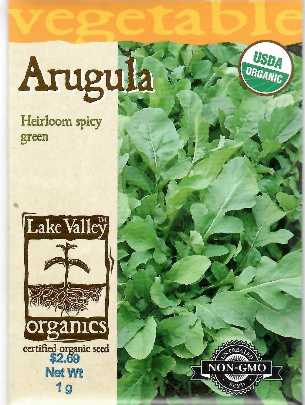 Arugula Organic Heirloom Vegetable Seeds Non-Gmo