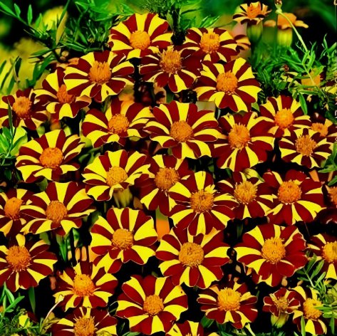 French Marigold Court Jester Harlequin Tall Vegetable Heirloom 100 Seeds for Garden Planting