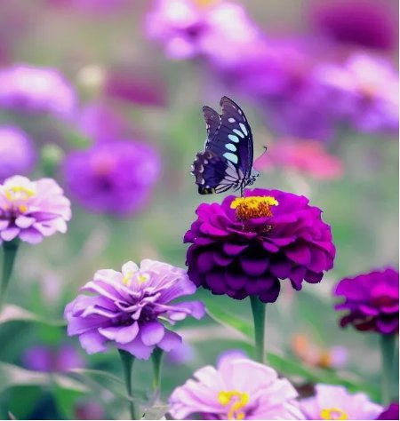 Zinnia Purple Prince Flower Vegetable Heirloom 200 Seeds For garden Planting