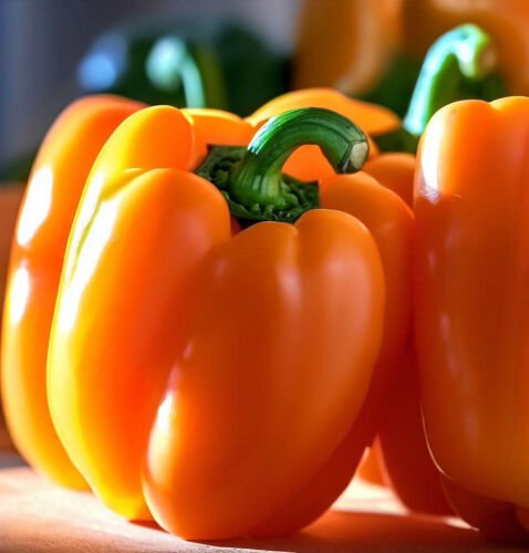 Orange Sun Orange Bell Pepper Sweet Capsicum Annuum Vegetable Seeds Easy to Grow