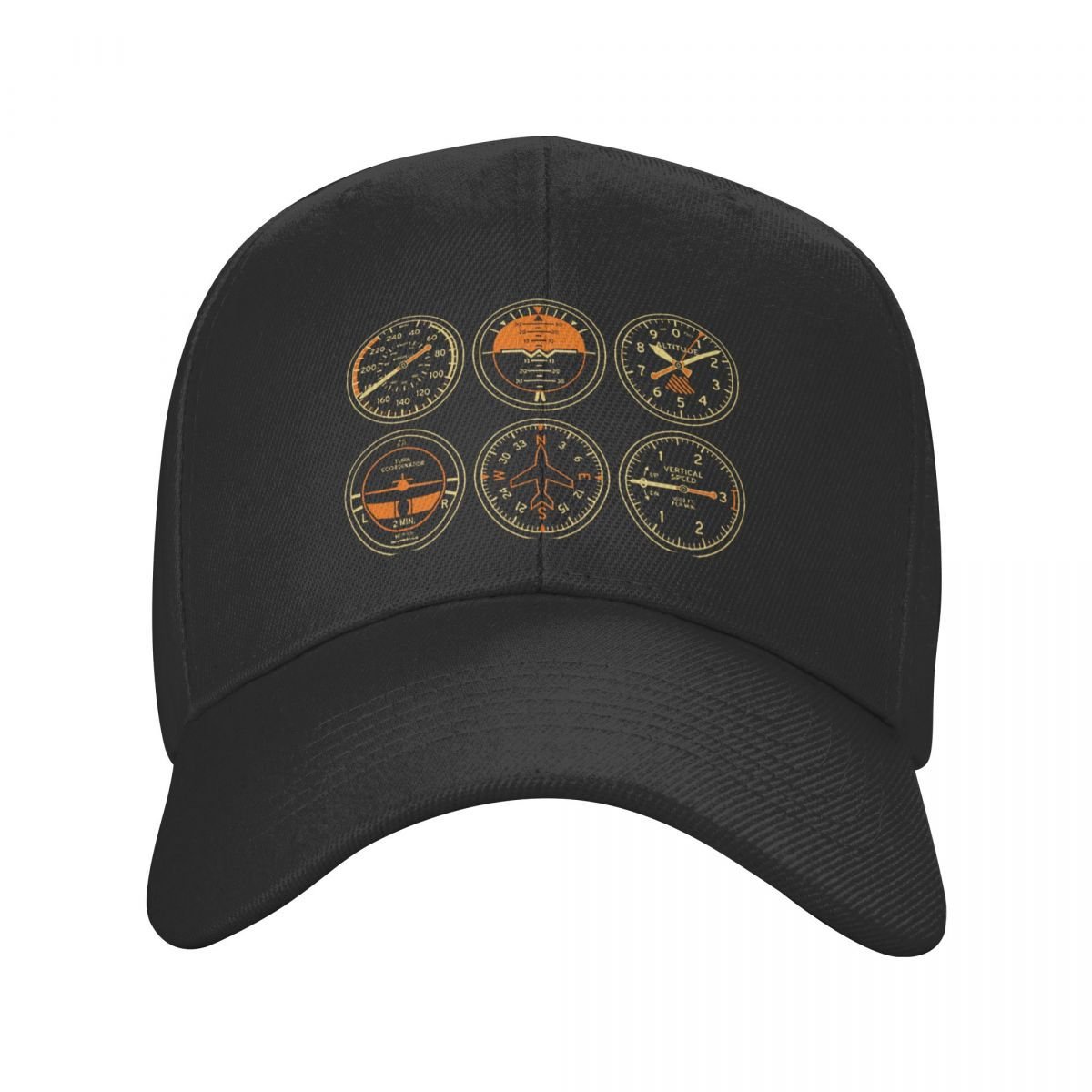 Cockpit Six Dials Flight Simulator Pilot Baseball Cap Aviation Airplane ...