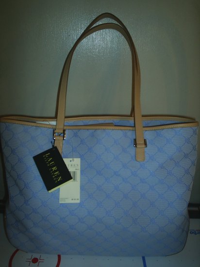 Ralph Lauren signature sky blue large tote RL 334XLGT