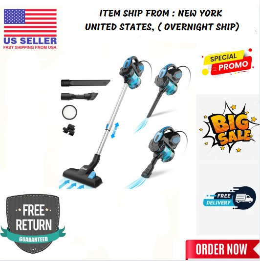 18000Pa Powerful Vacuum Cleaner Corded, 600W Lightweight Handheld