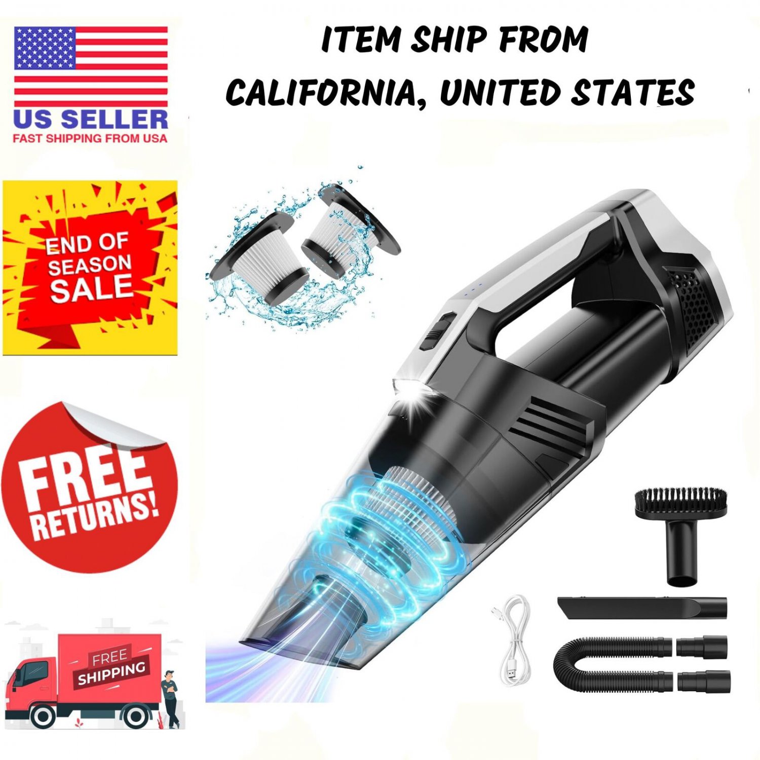 Handheld Vacuum Cordless, Car Vacuum Cleaner Dust Busters Handheld