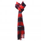 Plaid Red Black Mens Womens Wool Scarf Scotland Made Scarves Winter 100% Cashmere
