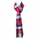 Plaid Red Blue Mens Womens Wool Scarf Scotland Made Scarves Winter 100% Cashmere