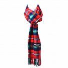 Plaid Red Green Mens Womens Wool Scarf Scotland Made Scarves Winter 100% Cashmere
