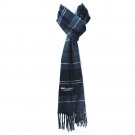 Plaid Black White Line Mens Womens Wool Scarf Scotland Made Scarves Winter 100% Cashmere