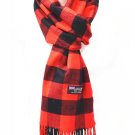 Buffalo Red Black Mens Womens Wool Scarf Scotland Made Scarves Winter 100% Cashmere