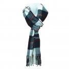 Plaid Black White Mens Womens Wool Scarf Scotland Made Scarves Winter 100% Cashmere