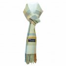 Plaid Yellow Beige Mens Womens Wool Scarf Scotland Made Scarves Winter 100% Cashmere