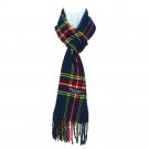 Plaid Navy Red Mens Womens Wool Scarf Scotland Made Scarves Winter 100% Cashmere