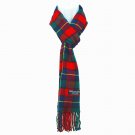 Plaid Red Green Mens Womens Wool Scarf Scotland Made Scarves Winter 100% Cashmere