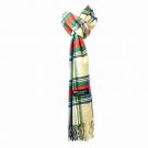 Stewart Beige Red Mens Womens Wool Scarf Scotland Made Scarves Winter 100% Cashmere