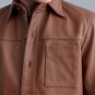 Handmade Men's Genuine Soft Leather Shirt | Lightweight Button Up Overshirt
