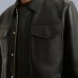 Genuine Leather Denim Jacket | Flap Pocket Style Trucker Jackets
