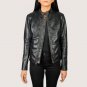 Handmade Genuine Women Leather Moto Biker Jacket | Minimalist Cafe Racer Outerwear | Gift For Her