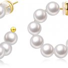 Pearl Hoop Earrings for Women Small Pearl Hoop Earrings 14K