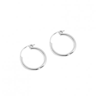 Simple Geometry Tiny Circle 925 Sterling Silver Hoop Earrings_1