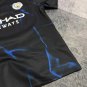 26 27 Manchester City Retro Inspired Black Blue Short Sleeve Sweat