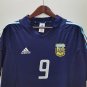 2002 Argentina Away Retro Batistuta Soccer
