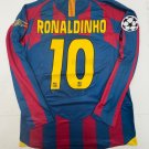 2006 Final Barcelona Home Retro  Ronaldinho #10 Long Sleeve Vintage Icon
