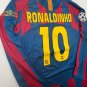 2006 Final Barcelona Home Retro  Ronaldinho #10 Long Sleeve Vintage Icon