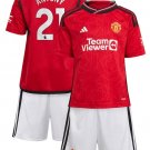 2025 Kids ANTONY #21 Manchester United Home Kit 23-24 Youth Soccer Football 2023-2024 2025 Kids ANTONY #21 Manchester United Home Kit 23-24 Youth Soccer Football 2023-2024