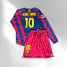 Barcelona home 2006 Retro set kids Ronaldinho 10 Barcelona home 2006 Retro set kids Ronaldinho 10