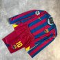 Barcelona home 2006 Retro set kids Ronaldinho 10