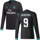 BENZEMA #9 Real Madrid CF Away Long Sleeve  2017 18 Adults