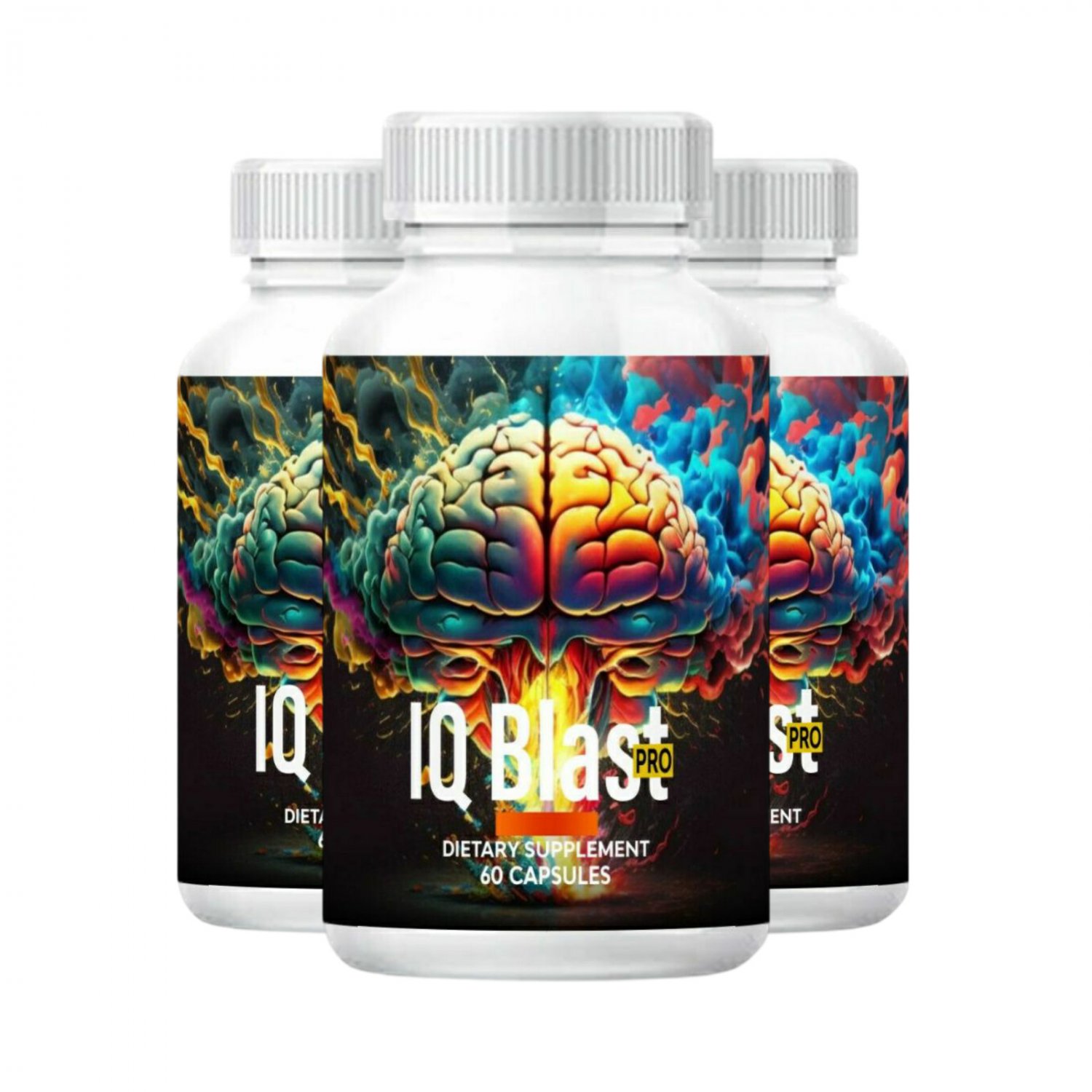 3 Pack IQ Blast Pro Brain Supplement for Brain Fog and Memory Loss - 180 Capsules