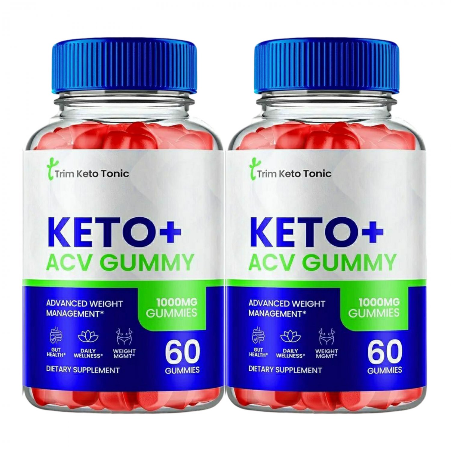 2 Pack Trim Keto Tonic ACV Gummies Trim Tonic Keto ACV Gummies - 120 Gummies