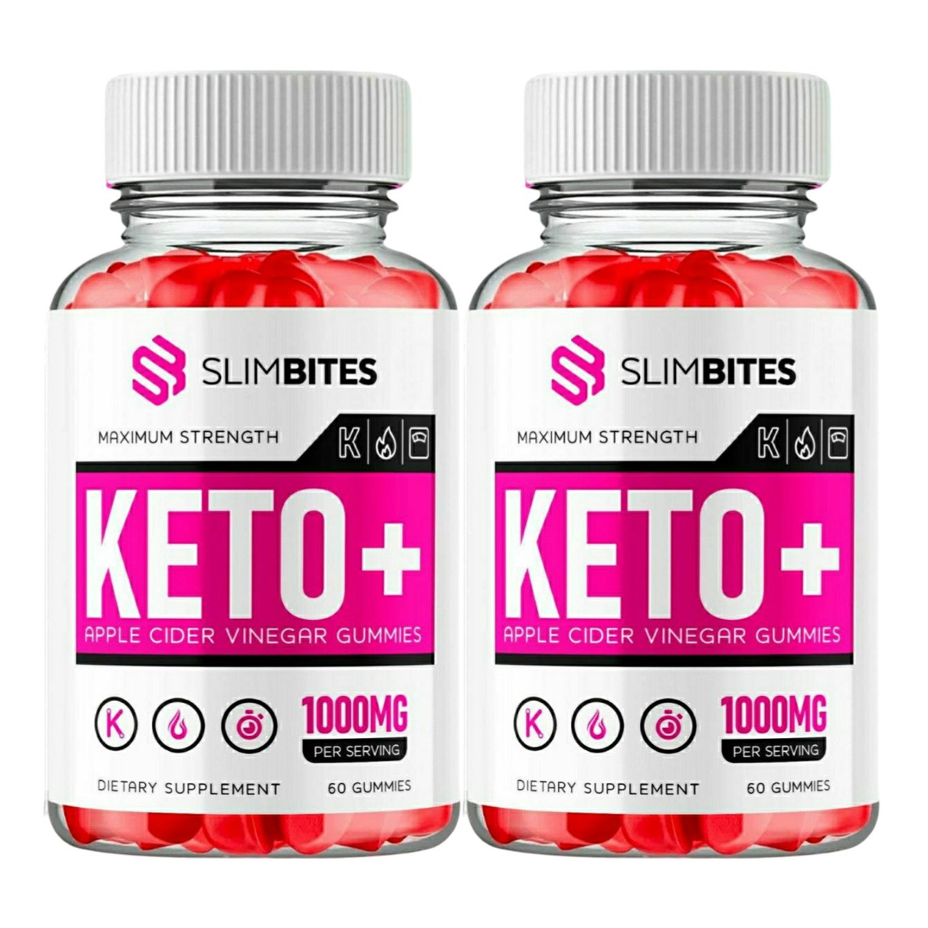 2 Pack Slim Bites Keto ACV Gummies SlimBites Weight Loss - 120 Gummies