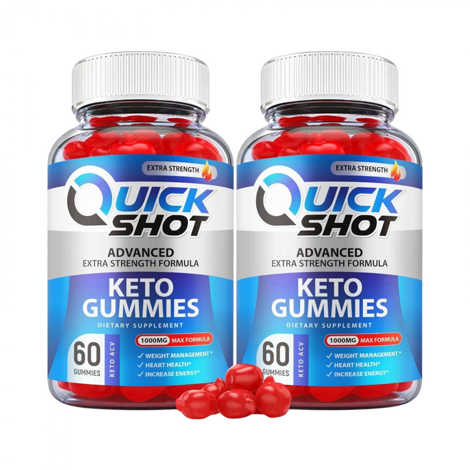 2 Pack Quick Shot Keto ACV Gummies - 120 Gummies