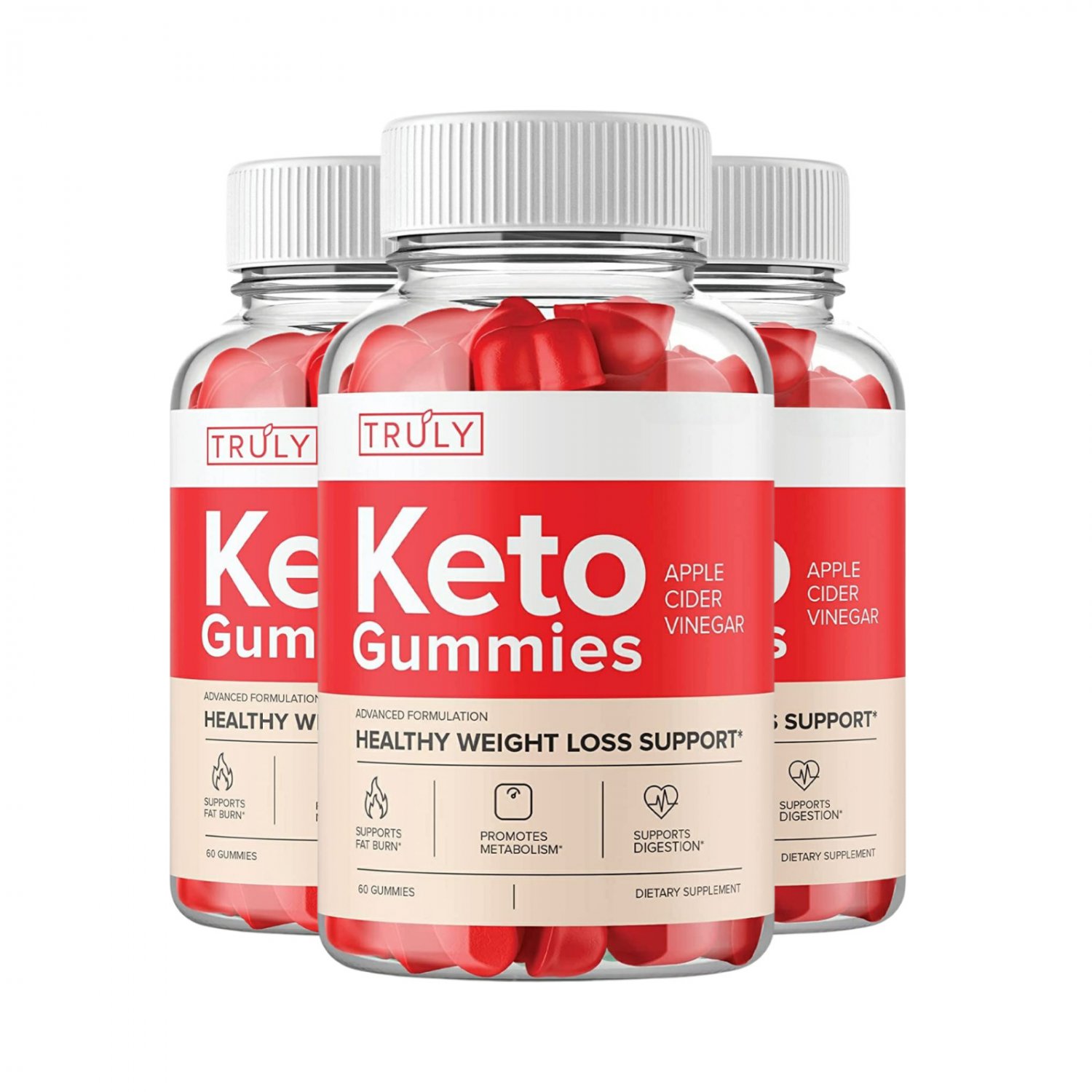 3 Pack Truly ACV Keto Gummies Weight Loss - 180 Gummies