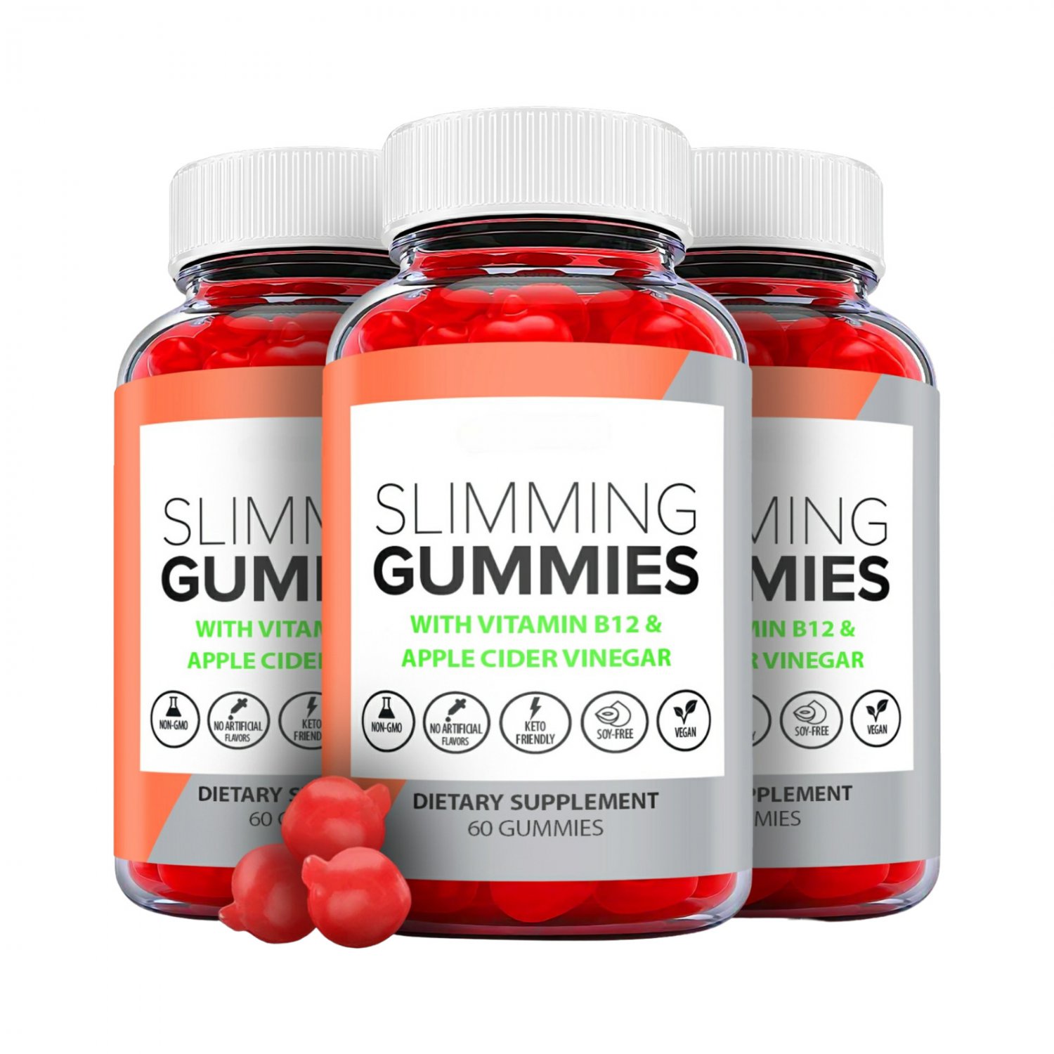 3 Pack Slimming Keto ACV Gummies Supplement - 180 Gummies