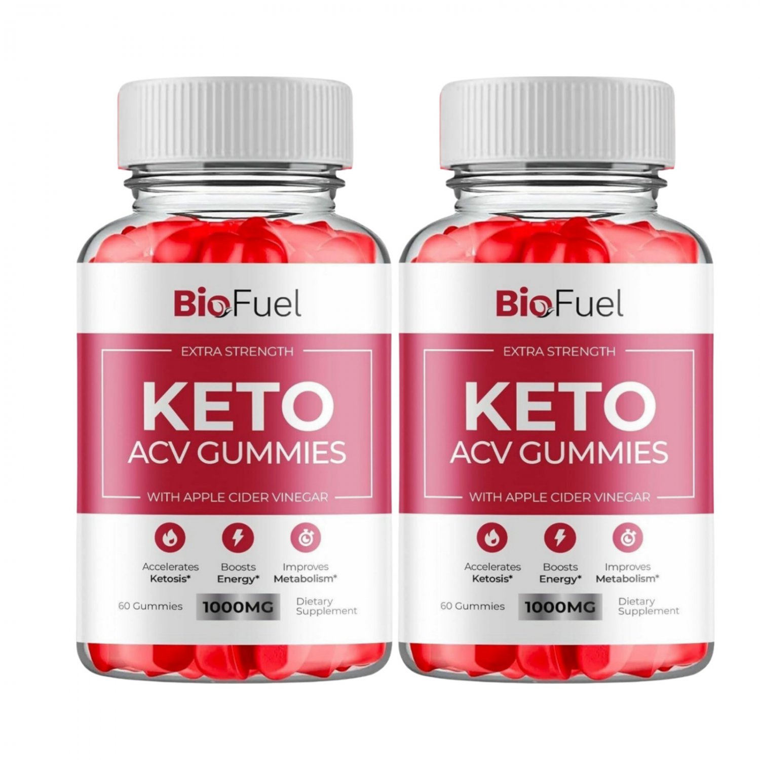 2 Pack Bio Fuel Keto ACV Gummies Weight Loss - 120 Gummies