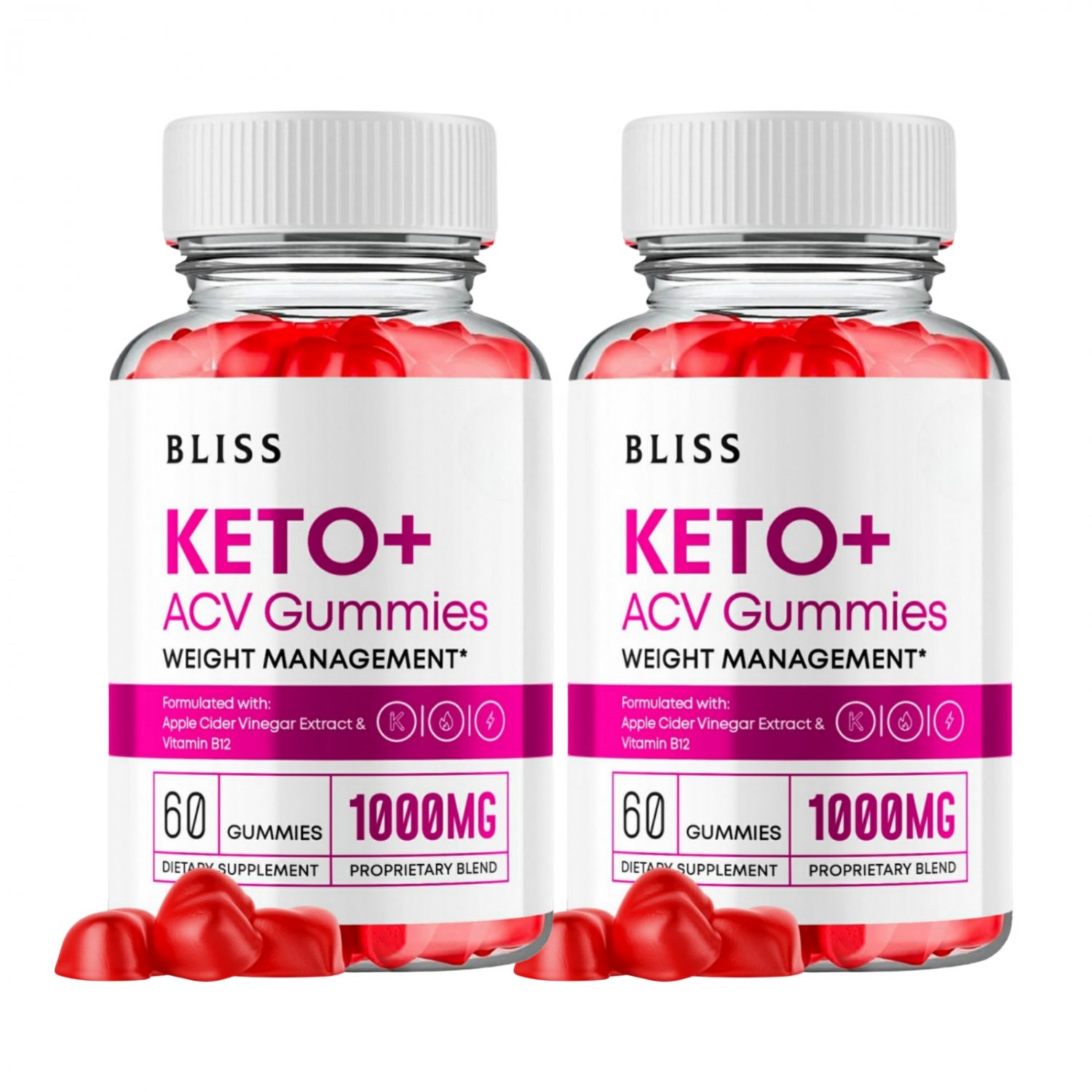 2 Pack Bliss Keto Gummies, Bliss Keto ACV Gummies Weight Loss - 120 Gummies